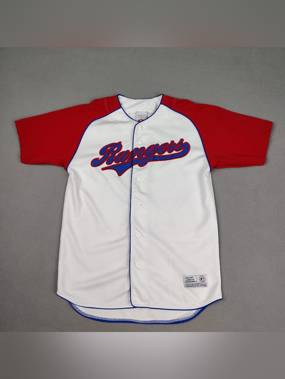 Vintage Texas Rangers Baseball Jersey Men Medium White Stitched MLB TRUE FAN